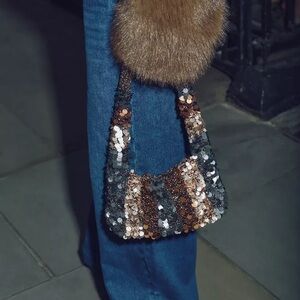 NEW Zara Sequin Beaded Embellished Bag Shoulder